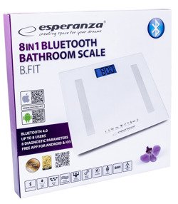 Cyfrowa waga łazienkowa analityczna bluetooth 8w1 B.FIT biała