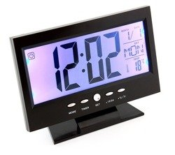 Cyfrowy budzik zegar LCD z podświetleniem i termometrem