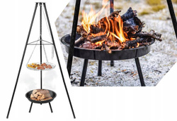 Grill ogrodowy na ognisko + palenisko wiszący