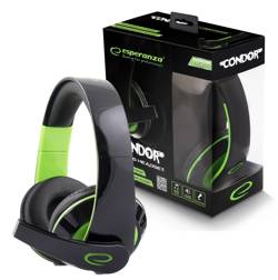 Słuchawki nauszne z mikrofonem dla graczy CONDOR zielone