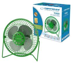 Wentylator wiatrak biurkowy stojący pod USB YUGO zielony